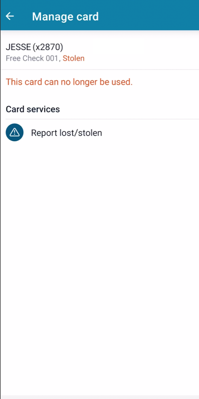 Card Management: Screenshot 7